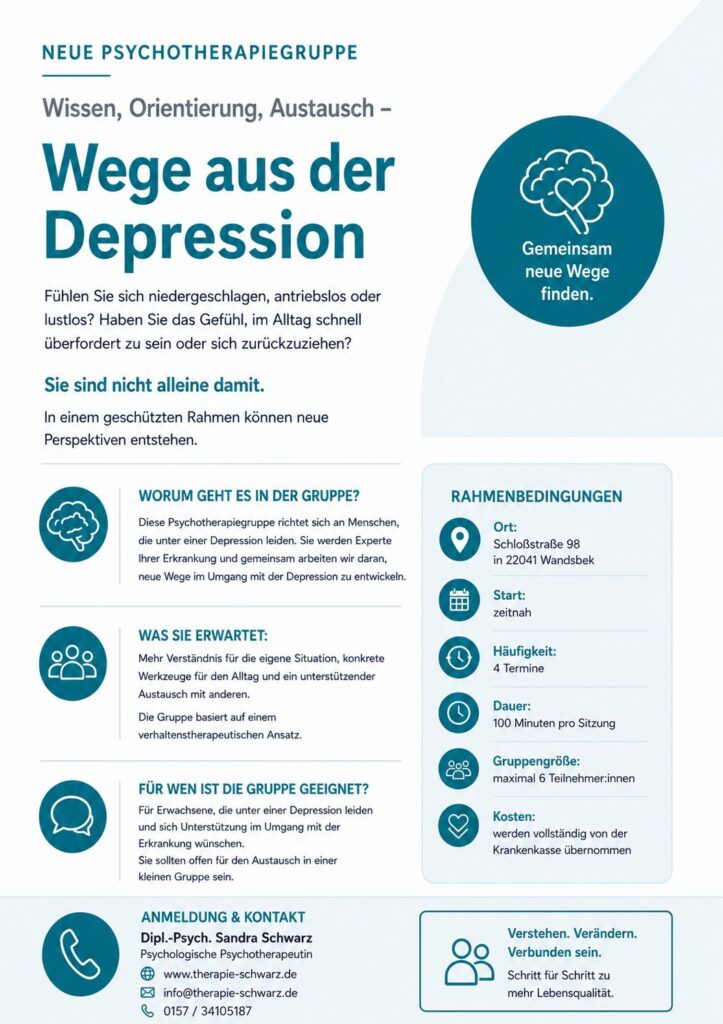 Depressionsgruppe Dipl.-Psych. Sandra Schwarz Infoflyer